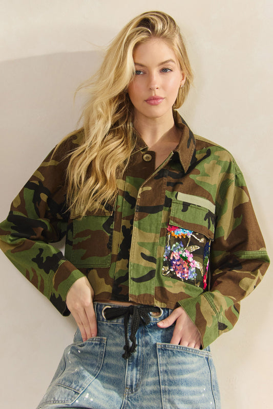 Camo Sequin Jacket